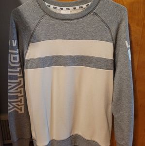 PINK gray and white sweatshirt